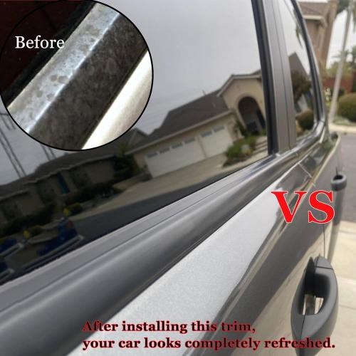 4Pcs Car Window Weather Stripping Molding Trim Seal Belt KitCompatible with Dodge Ram 1500 2500 3500 4500 5500 Crew Cab 2009-2023, Replaces OEM# 55112376AH 55112377AH 55372138AH 55372139AH