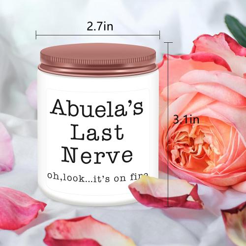 Abuela Gifts,Gifts for Grandma from Granddaughter Grandson, Christmas, Birthday, Mother and Grandparents Day, Scented Candles, Abuela’s Last Nerve