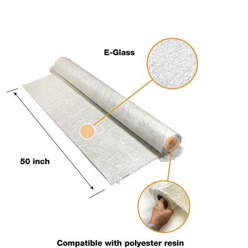 Size 50x360 Fiberglass Chopped Strand Mat Cloth 50 x 360 | 50 Inch Wide 10 Yard Long | 1 oz | CSM GRP | Molding Roofing Boat Marine Repair with E-Glass Fiber Roll | Resin Compatible | Rolled Package