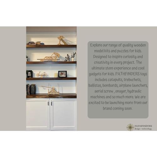 Pathfinders STEM Kits – Leonardo da Vinci Catapult kit | Trebuchet Science Kits for Kids Age 12-14 | Toys for Ages 8-13 Physics Toys | Kids Engineering kit | Learning Resource | Engineering