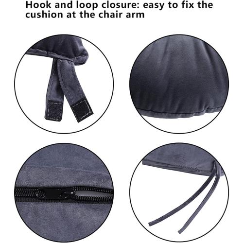 Zerone Soft Velvet Cotton Chair Cushions and Stool Pad Set, Glider Rocker Replacement Cushions with Storage Pockets