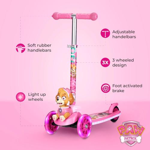 3D Kick Scooter for Kids, Self-Balancing 3 Wheeled Light Up Scooter with Extra Wide Anti-Slip Deck, Rear Brake, Lean to Steer, Lightweight Design, for Kids 3 and up, 75 LB Limit
