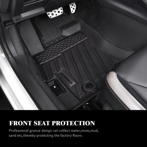 Floor Mats Compatible for 2018-2023 Subaru Crosstrek /2017-2023 Subaru Impreza, TPE All Weather Protection Slush 1st & 2nd Row Floor Liners Black