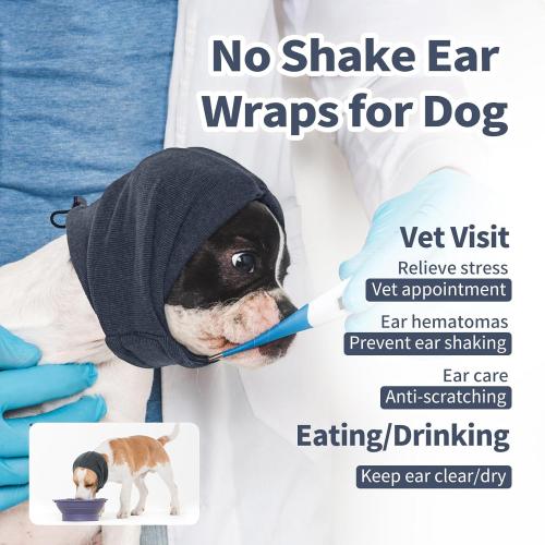 Nanaki Dog Calming Hoodie No Shake Ear Wraps for Dogs Ear Protection Ear Dog Cover Muffs Dog Head Warp Anxiety Relief Dog Hematoma Ear Wrap Head Cover The Grooming and Force Drying Dog Ear Protector
