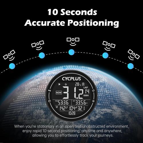 CYCPLUS GPS Bike Computer, Wireless Cycling Computer, ANT  Bluetooth Bicycle Speedometer Odometer IPX6 Waterproof, Rechargeable with 2.5″ Screen for Bikers Outdoor Cycling (New Upgraded)