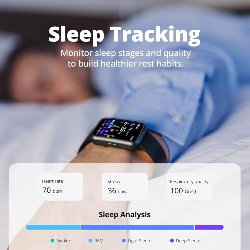 Fitness Tracker Smart Watch for Men Women, 1.47 HD with Bluetooth, 24/7 Heart Rate & Blood Oxygen Monitor, Sleep & Step Counter, 100  Sports Modes, IP68 Waterproof, Compatible with Android iOS