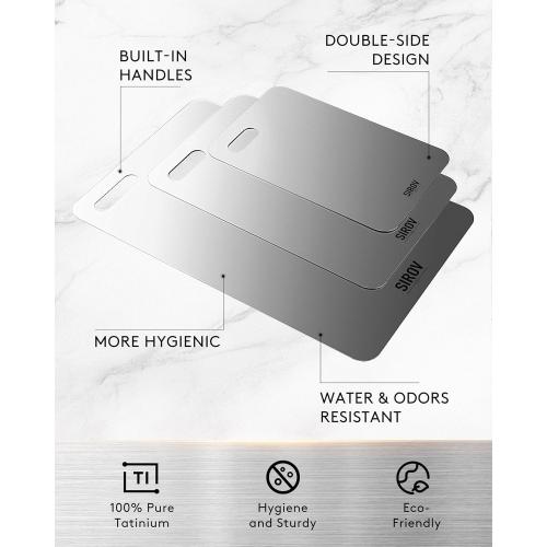Titanium Cutting Board,100% Pure Titanium Kitchen Cutting Board, Non-Toxic & Dishwasher Safe, Durable and Hygienic for Meat, Fruit & Vegetables (16L*10W)