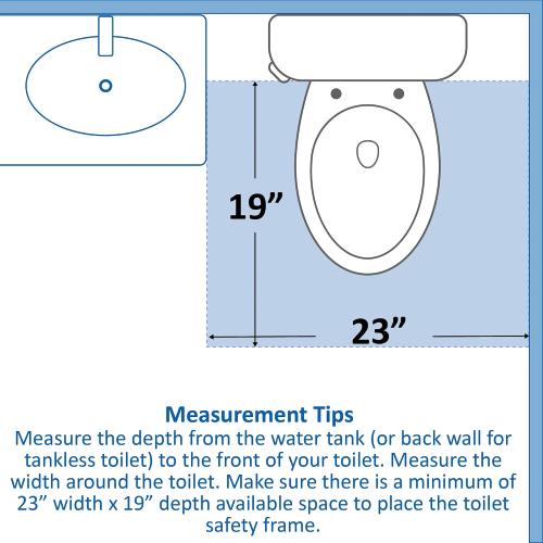 Vaunn Medical Deluxe Adjustable and Foldable Toilet Safety Frame, Bathroom Handrail Assist Grab Bar Handle