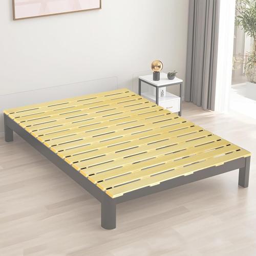 Japanese Tatami Mat Floor Bed, Knotless Solid Wood, Roll-Up Slatted Bed Plate with 2 Storage Straps, Moisture-Proof and Breathable for Floor Sleeping or Futon Mattress, Queen