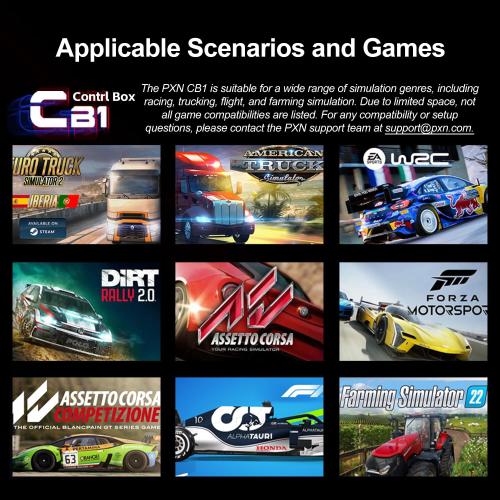 PXN CB1 Gaming Button Box – Sim Drive Control with 19 Buttons (9 Types), 30 Programmable Options, RGB Backlight, USB – Compatible with Windows PC – For Racing, Truck, Farming & Flight Simulators
