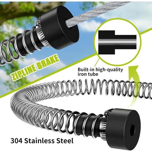 150/180/200 Feet Zip Line Kit for Kids and Adult Up to 330 lb - Updated Removable Design Trolley and Thickened Seat Rust Proof W/Safety Harness - Zipline Kits for Backyard