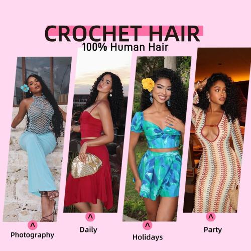 Burmese Curly Crochet Human Hair, Miracle Knots
