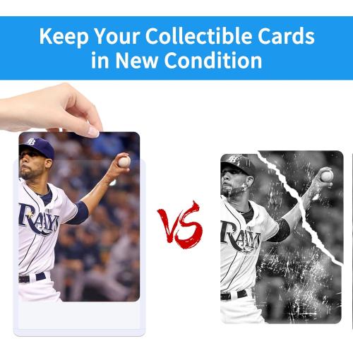 400Pcs Top Loaders for Cards (200Pcs Hard Plastic Card Holders & 200Pcs Penny Card Sleeves) 3 x 4 Toploaders, Card Protector Sleeves for Baseball Football Sports Cards, Standard Trading Cards