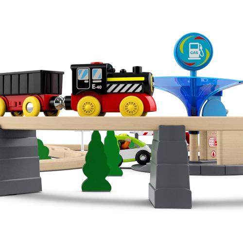 Battery Operated Locomotive Train, Magnetic Trains Toy for Wooden Tracks, Motorized Train Compatible with Thomas, Brio, Chuggington, Melissa & Doug