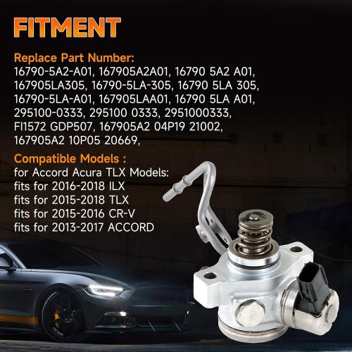 ZumuraAuto 167905LAA01 High Pressure Fuel Pump, Suitable for 2013-2014 Accord 2015-2016 Acura TLX Replace# 167905LA305