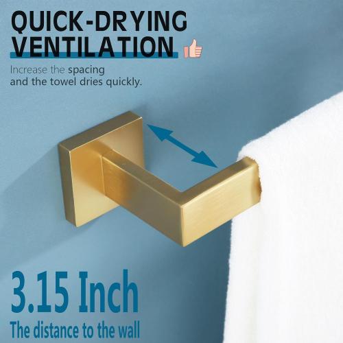 KOKOSIRI 24-Inch Single Towel Bar, Bathroom Kitchen Towel Holder, Wall Mounted SUS304 Stainless Steel Towel Rack, Brushed Gold, B4003BG-L24‼️mounting hardware not included‼️