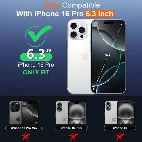 SPIDERCASE for iPhone 16 Pro Case Waterproof,Black/Clear | Built-in Lens & Screen Protector, Full Heavy Duty Protection, 12FT Military Shockproof, Dustproof, Anti-Scratched Case