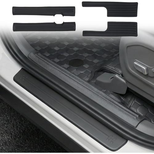 Door Sill Protector Compatible with 2024-2026 Hyundai Santa Fe Inner Door Sill Guards Plates TPE Protection Waterproof All Weather 4PCS 2025 Santa Fe Accessories