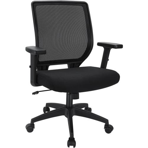 Ergonomic Office Chair Home Mesh Desk Chair with Adjustable Arms - Mid Back Computer Chairs for Adults - Swivel Task Chair Comfortable for Home Office (Black)