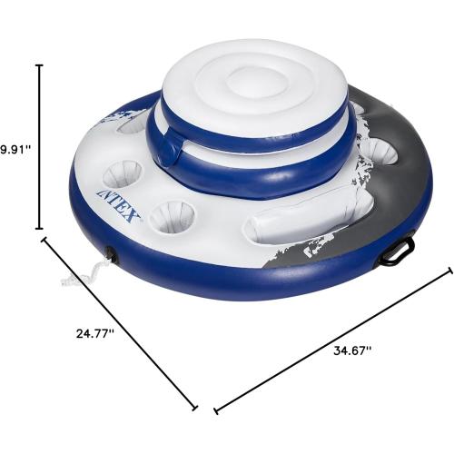 INTEX 56822EP Mega Chill Inflatable Cooler: Removable Ice Chest – 5 Built-in Cup Holders – 2 Durable Handles – Easy-To-Use Connectors – River Run Compatability