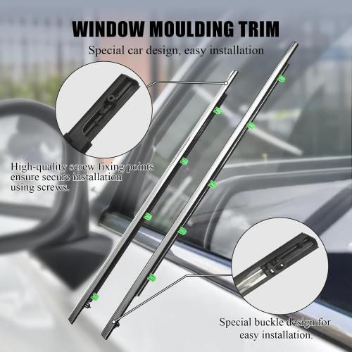 ItranMc Window Molding Trim for 2012-2016 Honda CRV/CR-V,Chrome Outer Door Weather Strip Window Seal Belt,Replace#72450-T0G-A01 72410-T0G-A01 72950-T0G-A01 72910-T0G-A01