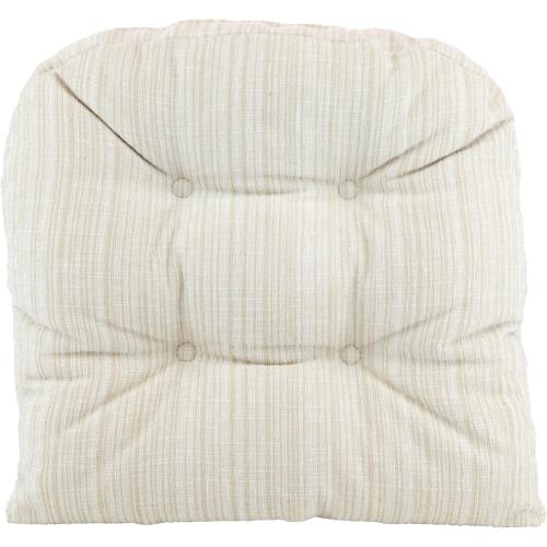 Klear Vu Gripper Overstuffed Universal Non-Slip Dining Chair Cushions for Kitchen Decor or Office Use, U-Shaped Skid-Proof Seat Pad, 17x17 Inches, 2 Count (Pack of 1), Chenille Cream