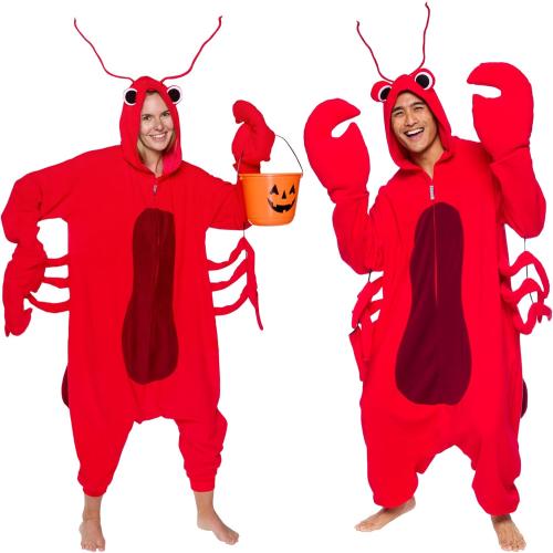 One size Funziez! Sea Creatures Onesie Lobster, Clown Fish, Hammerhead Shark, Octopus, Squid - Plush Adult Animal Costume Jumpsuit