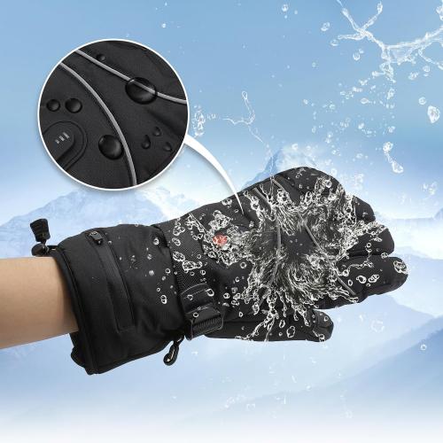 Heated Gloves for Men Women, Rechargeable Battery Powered, Waterproof Windproof Thermal Touchscreen Heating Gloves for Skiing, Riding, Hiking (L)