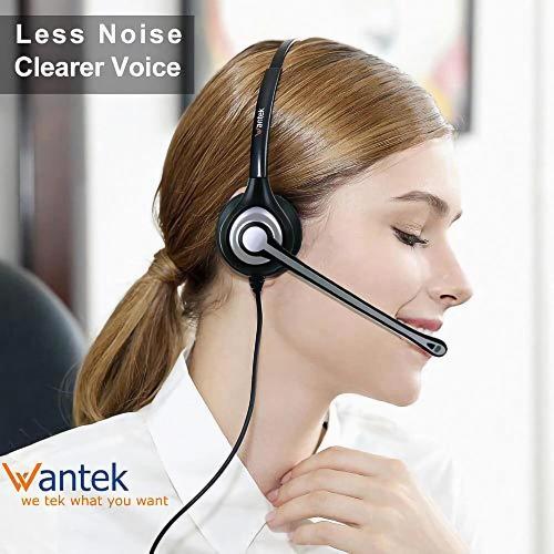 Wantek Cisco Phone Headset with Microphone Noise Cancelling, RJ9 Telephone Headsets Compatible with Cisco Office Phones 7940 7942 7945 7960 7962 7965 7811 7821 8811 8841 8845 8851 Plantronics M12 M22