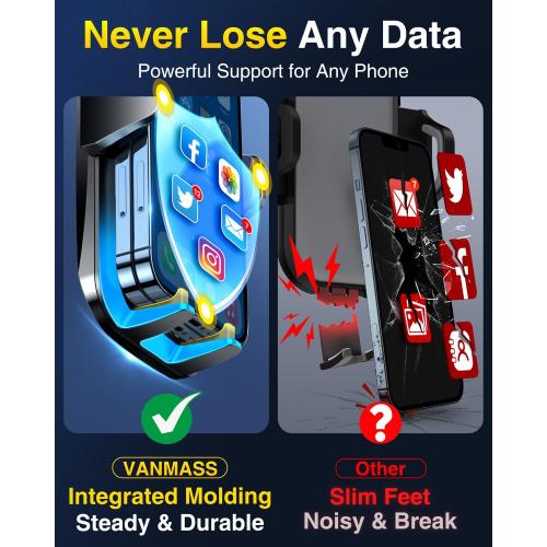 VANMASS【85 LBS Strongest Suction & Military-Grade Ultimate Car Phone Mount【Patent & Safety Certs】Cell Phone Holder Truck for Dashboard Windshield Vent for iPhone 17 Pro Max 16 15 Samsung Camera Mount