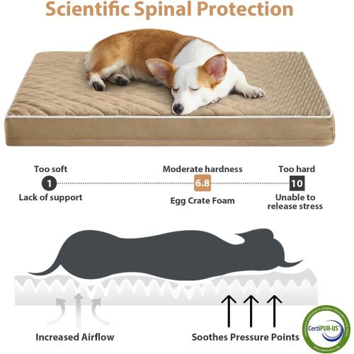 Orthopedic XL Dog Beds Large Sized Dog, Waterproof Extra Large Dogs Bed with Removable Washable Cover, Multi-Needle Quilting Dogs Crate Bed