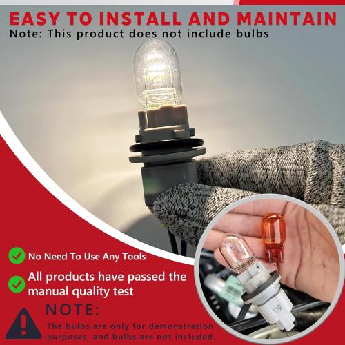 Front Turn Signal Light Socket with Pigtail Connector Fit for Toyota 4Runner C-HR Camry Corolla Highlander Prius RAV4 Tacoma Lamp Bulb Plug Holder and Wire Harness Replace OE 90075-60028 2PCS