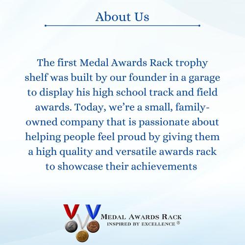3ft Medal Hanger Display for Wall — Trophy Shelf with Hooks for Medals — 36 Solid Wood — Holds 30  Medals   Cased Medals for Running, Gymnastics, Cheer, Karate — White- Medal Awards Rack