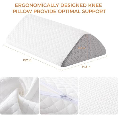 Knee Wedge Pillow 6.3'' for Post-Surgery Recovery-Leg Elevation Support for Sleep Position, Alleviating Lower Back & Hip Pain Enhancing Circulation in Ankles Legs Triangle Pillow with Removable Cover