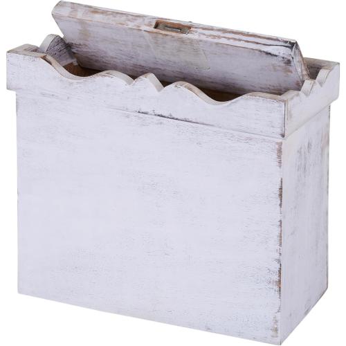 Wedding Card Box with Card Slit and Lock 12X10X4.5- Gift Wishing Well Card Box for Weddings, Receptions, Birthdays, Graduations, Baby Showers, Honeymoon Funds KHNDCNC (White)