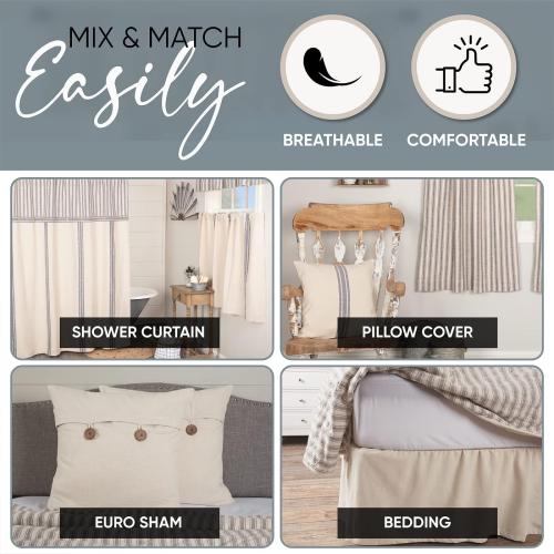 Piper Classics Market Place Blue Ticking Stripe QUEEN SIZE Quilt