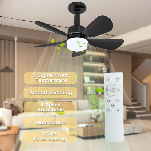 2Pack Socket Fan Light With Remote, Screwing Ceiling Fans with Dimmable Lights, 3 Colors 3000K-6500K,Ceiling Fan Light Kit Bulb for Bedroom Living Room Kitchen Garage Dinning Room