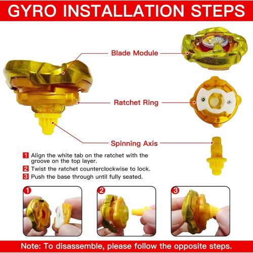 Gyro X Pro 4 Tops w/2 Launchers,Arena,Kids Xmas Halloween Birthday Gift