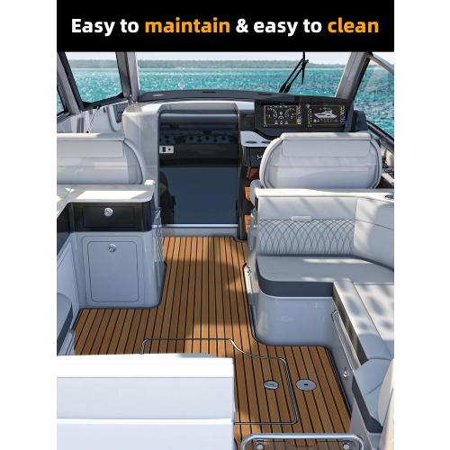 FOCEAN Boat Flooring EVA Foam Boat Decking Faux Teak Marine Flooring Marine Mat Sheet for Motorboat Jon Boats Bass Boat RV Kayak, 94.5x 47.2/35.4/23.6/15.7