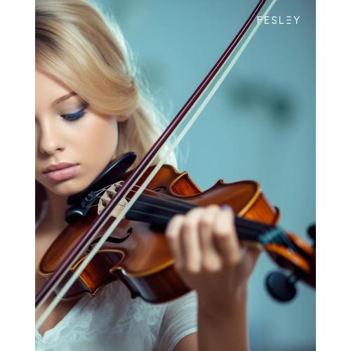 Fesley 4/4 Violin Fiddle Full Set: Matt Violin Kit for Beginners, Acoustic Violin with Hard Case, Solidwood Hand Made Starter Kit with Bow, Shoulder Rest, Tuner, Extra Strings