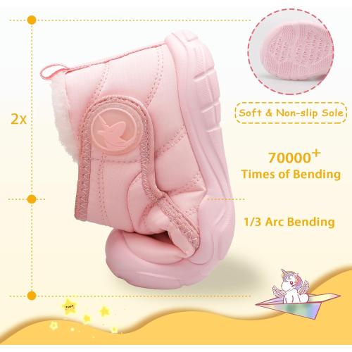 LeIsfIt Toddler Boots Girls Boys Wide Winter Boots Cozy Fleece Winter Shoes Indoor Outdoor Warm Shoes size 21 Europe 5.5 us