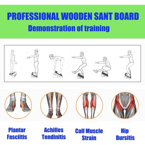 Slant Board for Calf Stretching Squats Calf Stretcher Incline Stretch Adjustable Wooden Wedge Footrest Professional for Knees Ankle Heel Feet Leg