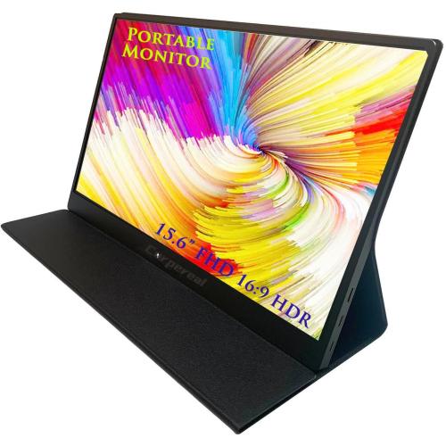 15.6inch FHD 1080P Portable Monitor with Cover and Speakers HDMI Gaming Ultra-Slim IPS External Screen for PC Phone Mac Laptop Display Game Xbox PS4/5 Switch