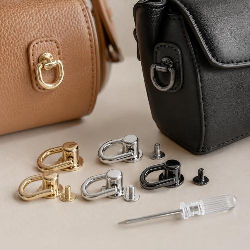 18 Sets Screw-In D Rings for Purse Making with Screwdriver