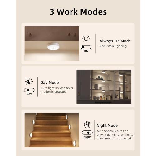 EZVALO 6-Pack Under Cabinet Lighting, Rechargeable Motion Sensor Puck Light with Remote, 3 Color Temps &12 RGB Colors, Magnetic Stick on Light, Dimmable Under Counter Light for Kitchen, Home Decor