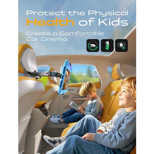 LISEN Car Headrest Tablet Holder - [3 in 1 Extension Arm] Adjustable Tablet Car Mount for Back Seat (4.7-11.9)