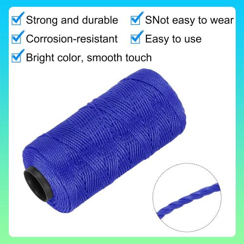 MECCANIXITY Nylon String 3 Strands Twisted Mason Line 1.5mm x 218 Yards Nylon Twine String for DIY Projects, Home Improvement, Gardening, Gift Wrapping, Christmas Party Supplies, Dark Blue