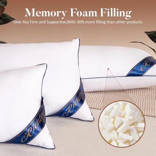 Premium Memory Foam 14 x 22 Inch Throw Pillow Insert - Decorative Lumbar Throw Pillow for Living Room, Sofa and Couch, 14 x 22 Inch, White