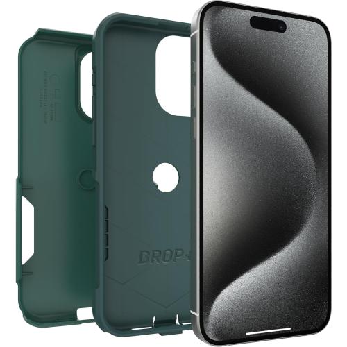 OtterBox iPhone 15 Pro MAX (Only) Commuter Series Case - GET Your Greens (Green), Slim & Tough, Pocket-Friendly, with Port Protection