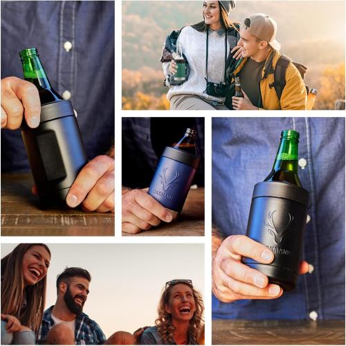 STUBiBudi Bottle Can Cooler, Beer Bottle Holder with Beer Opener, Insulated Beer Bottle Cooler, Beer Gifts, Beer Accessories, 12oz Beer Cooler Can Holder 4 in 1 Seltzer Cooli Bottle Keeper Beer Holder
